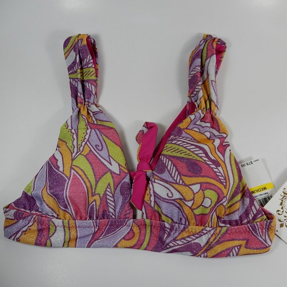 BECCA Rebecca Virtue Psychedelic BIKINI SET Size M Halter Top High Waist Bottom - Picture 11 of 13